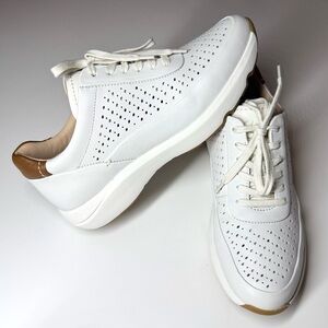 Clarks Women's Tivoli Grace Sneakers White Leather Size- 10 M